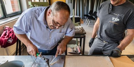 Handwerker auf einer Schulung / Workshop